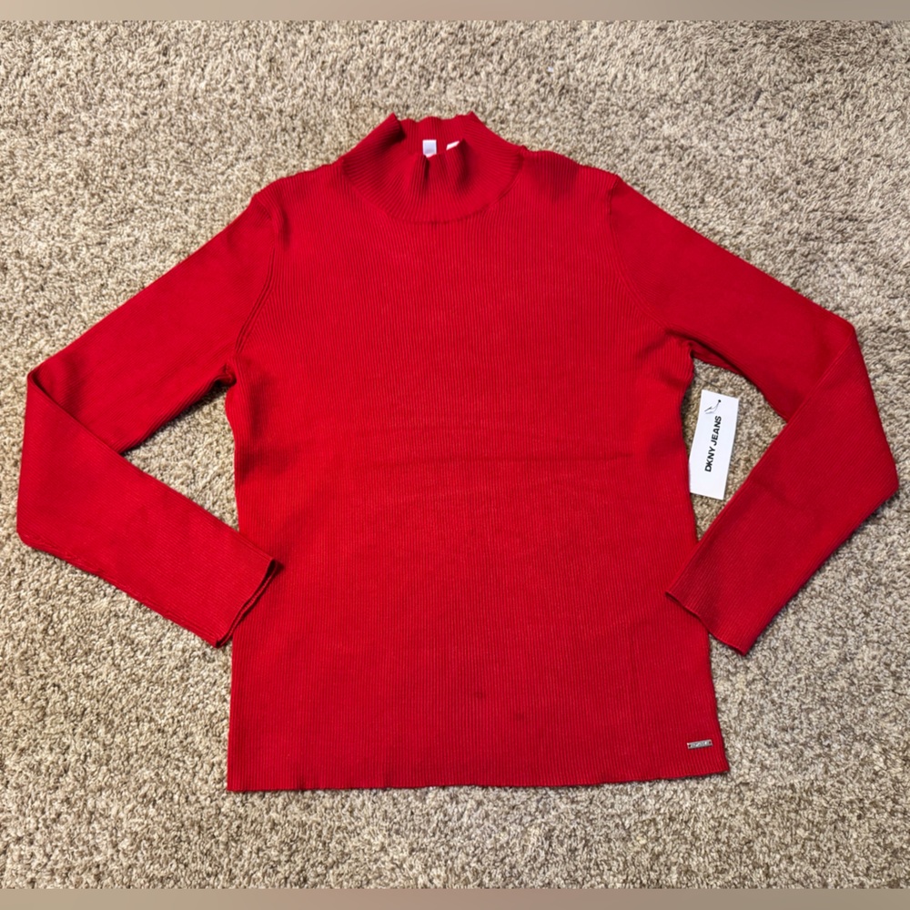 DKNY Red Turtleneck Longsleeve Tops Medium BNWT